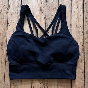 Lululemon Free To Be Serene Bra Long Line in Heritage 365 Camo Deep Coal size 4
